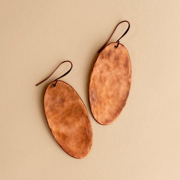 Novi Hammered Oval Earrings For Sale