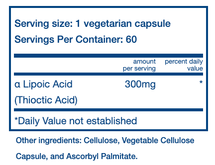 Vital Nutrients Lipoic Acid 300mg Discount