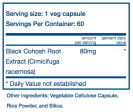 Vital Nutrients Black Cohosh 2.5% 80mg Online Hot Sale