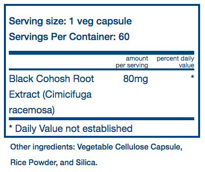 Vital Nutrients Black Cohosh 2.5% 80mg Online Hot Sale