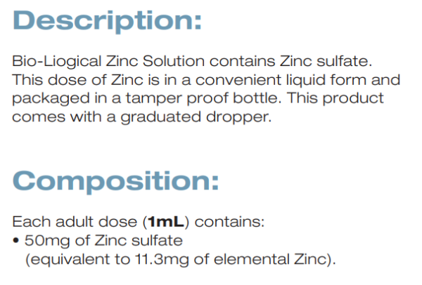 Biological Therapy Zinc Solution For Cheap