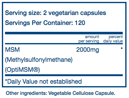 Vital Nutrients MSM 1000mg Hot on Sale