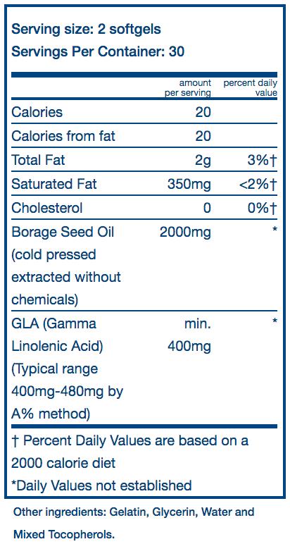 Vital Nutrients Borage Oil 1000mg 60 s Sale