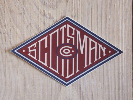 Red Scotsman Diamond Die Cut Decal Hot on Sale