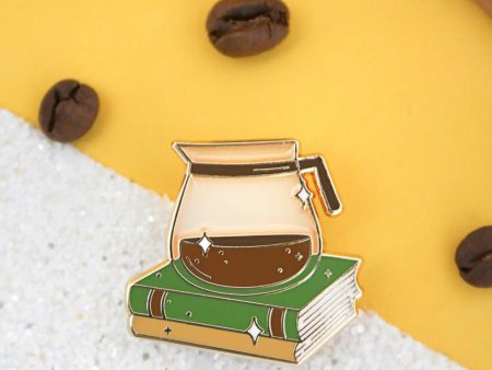 Coffee and Books Enamel Pin For Discount