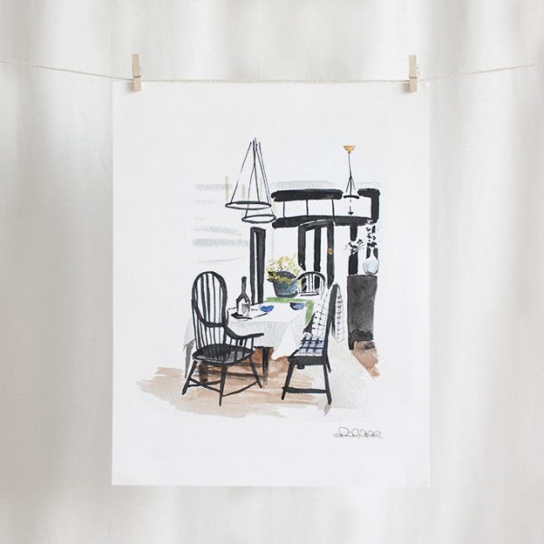 Dining Room Watercolor (11  X 14 ) Online Hot Sale