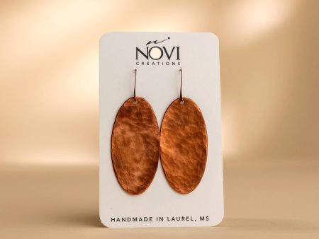 Novi Hammered Oval Earrings For Sale