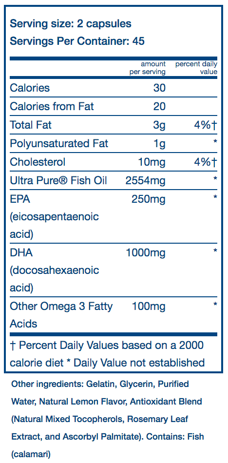 Vital Nutrients Ultra Pure Fish Oil DHA 675mg For Sale