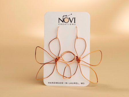 Novi Copper Wire Flower Earrings Online Hot Sale