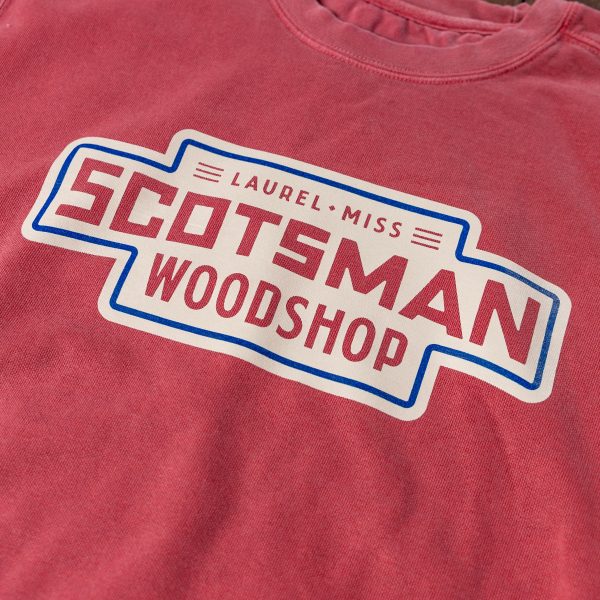 Scotsman Woodshop Crimson Sweatshirt on Sale