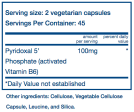 Vital Nutrients Pyridoxal-5 Phosphate 50mg on Sale