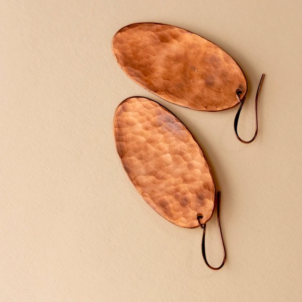 Novi Hammered Oval Earrings For Sale