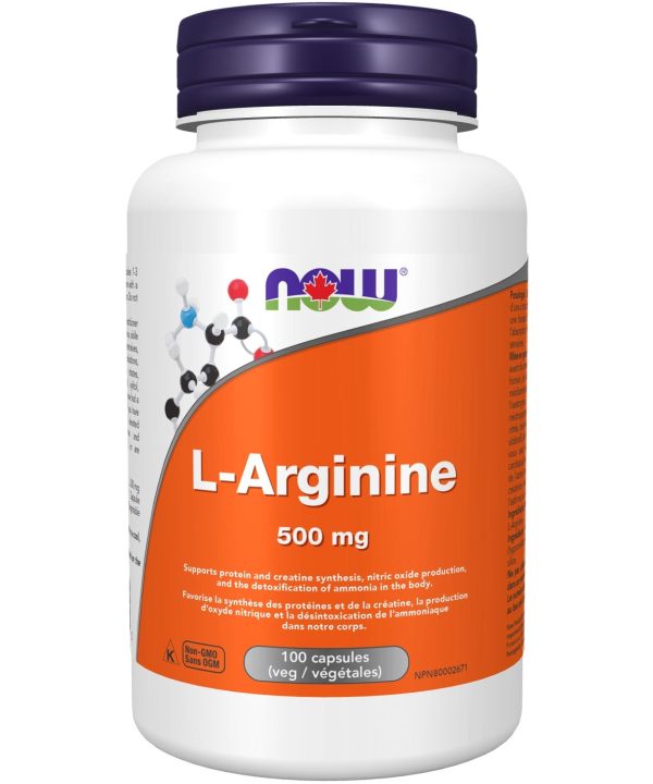 NOW L-Arginine (500 mg - 100 vcaps) on Sale