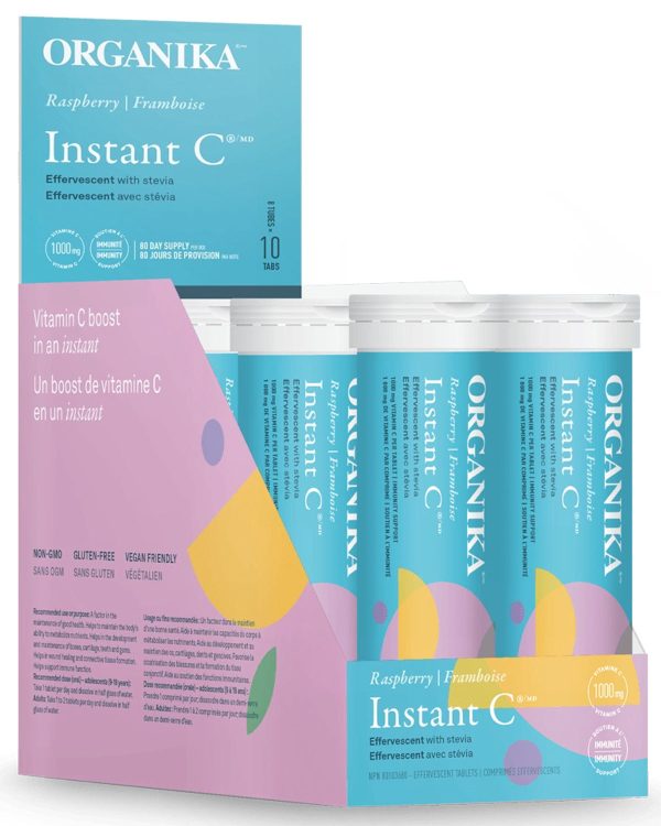 ORGANIKA Instant C 1000 mg (with Stevia - Raspberry - 8 TUBES x 10 Tabs) Hot on Sale