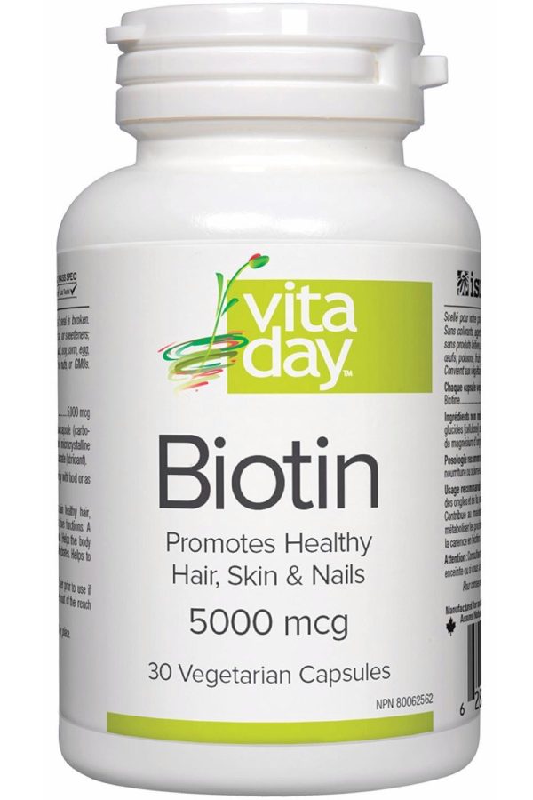 VITADAY Biotin 5000 mcg (30 veg caps) Online Sale