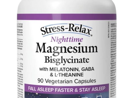 STRESS RELAX Nighttime Magnesium Bisglycinate (90 veg caps) For Cheap