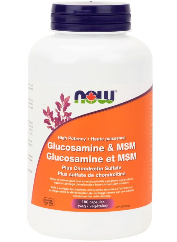 NOW Glucosamine & MSM (Plus Chondroitin - 180 vcaps) For Sale