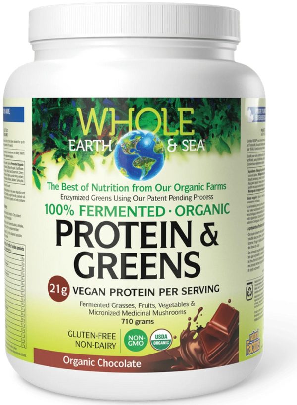 WHOLE EARTH & SEA Fermented Organic Protein & Greens (Chocolate - 710 g) Supply