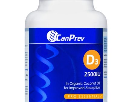 CANPREV D3 2500 IU Organic Coconut Oil 120 softgels Hot on Sale