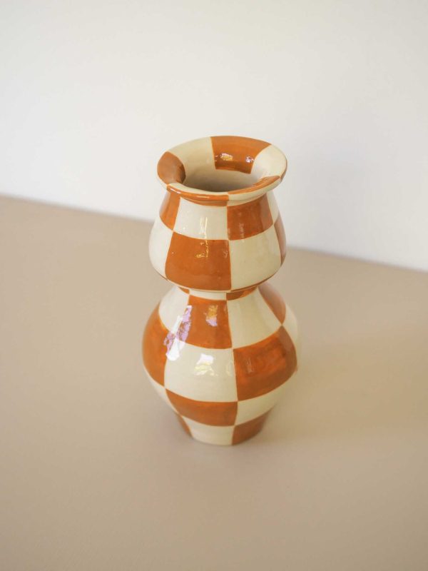 Caramel Check Vase Supply