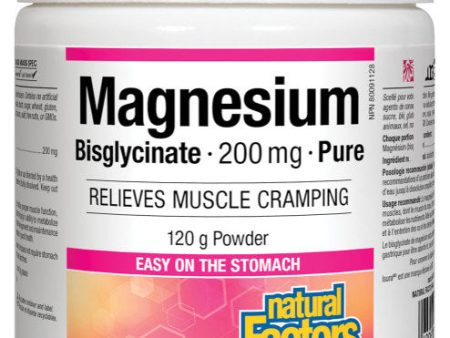 NATURAL FACTORS Magnesium Bisglycinate (200 mg - 120 gr) Hot on Sale