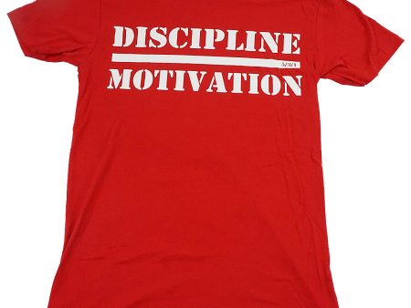 Discipline Over Motivation Tee Red Wht Supply