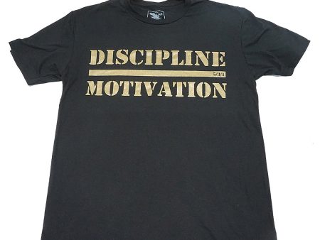 Discipline Over Motivation Tee - Black Gold For Cheap