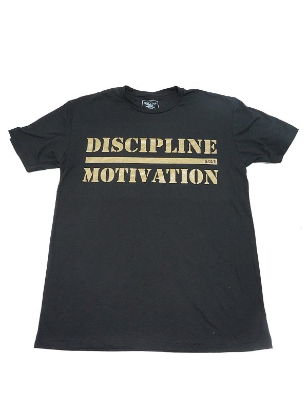 Discipline Over Motivation Tee - Black Gold For Cheap