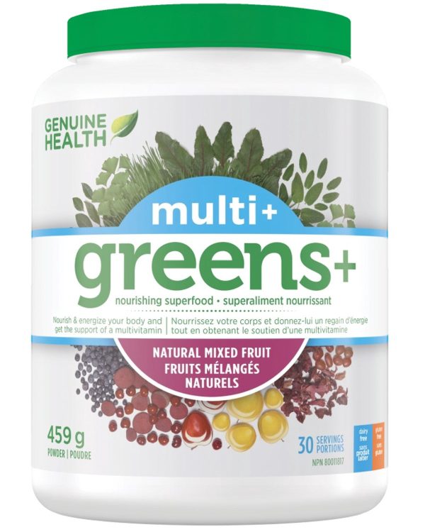 GENUINE HEALTH Greens+ Multi+ (Mixed Fruit - 459 gr) Online Sale