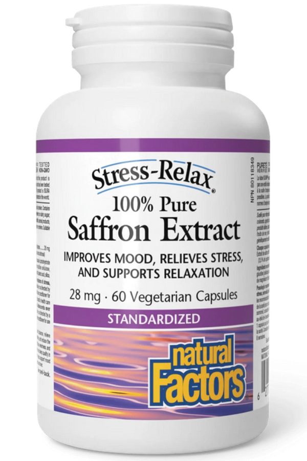 NATURAL FACTORS STRESS RELAX Saffron Extract (28 mg - 60 vcaps) Supply