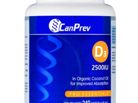 CANPREV D3 2500 IU Organic Coconut Oil 240 softgels For Discount