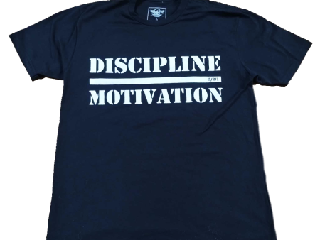 Discipline Over Motivation Tee - Black white Discount