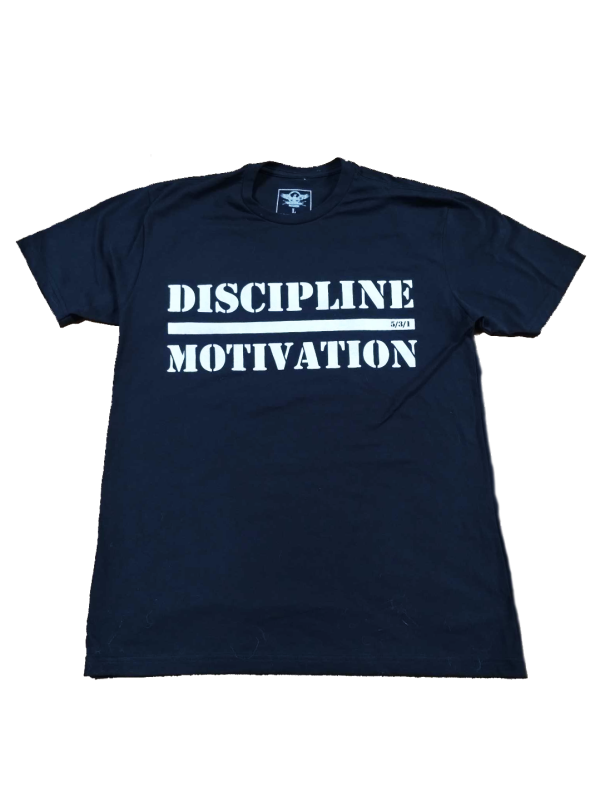 Discipline Over Motivation Tee - Black white Discount