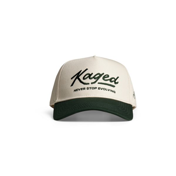 Kaged x Huega House | High-Profile Hat - Green & Natural For Cheap