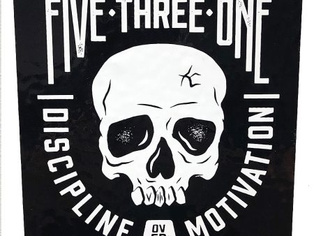 Discipline Over Motivation Skull Sticker 5x5 Supply