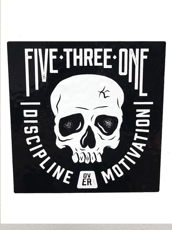 Discipline Over Motivation Skull Sticker 5x5 Supply