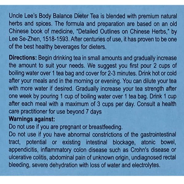 UNCLE LEE S TEAS Body Balance Dieter Tea (Cranberry - 30 Tea Bags) Discount