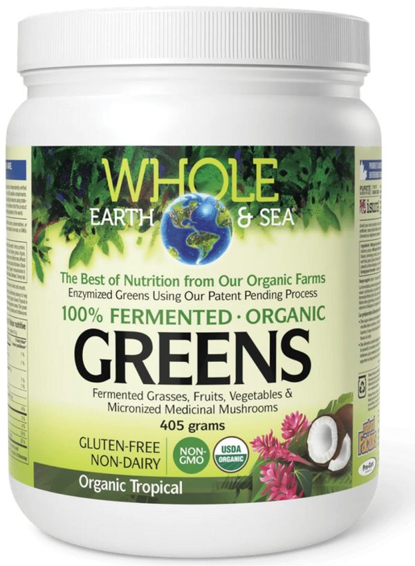 WHOLE EARTH & SEA Fermented Organic Greens (Tropical - 405 g) on Sale