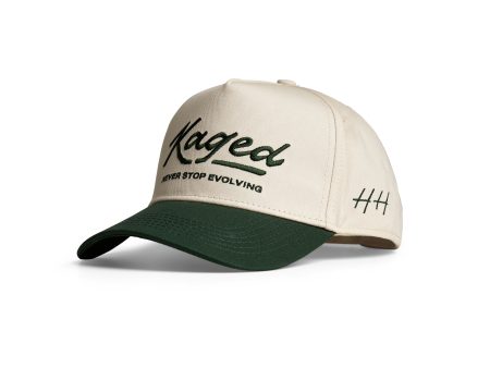 Kaged x Huega House | High-Profile Hat - Green & Natural For Cheap