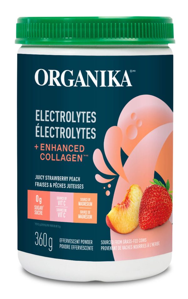 ORGANIKA Electrolytes + Enhanced Collagen (Juicy Strawberry Peach - 360 gr) on Sale