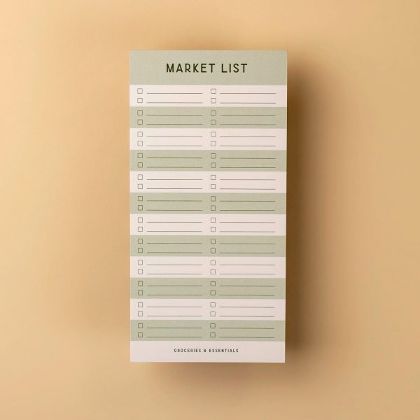 Striped Market List Notepad For Discount