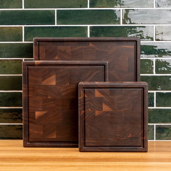 Walnut End Grain Square Butcher Block with Juice Groove Fashion