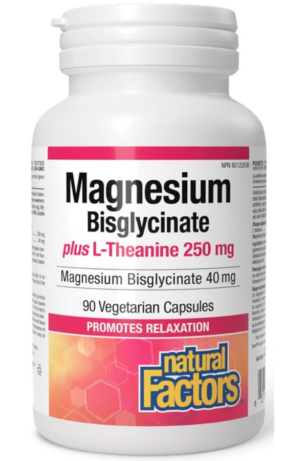 NATURAL FACTORS Magnesium Bisglycinate 100 mg plus L-Theanine 125 mg (90 vcaps) Online now