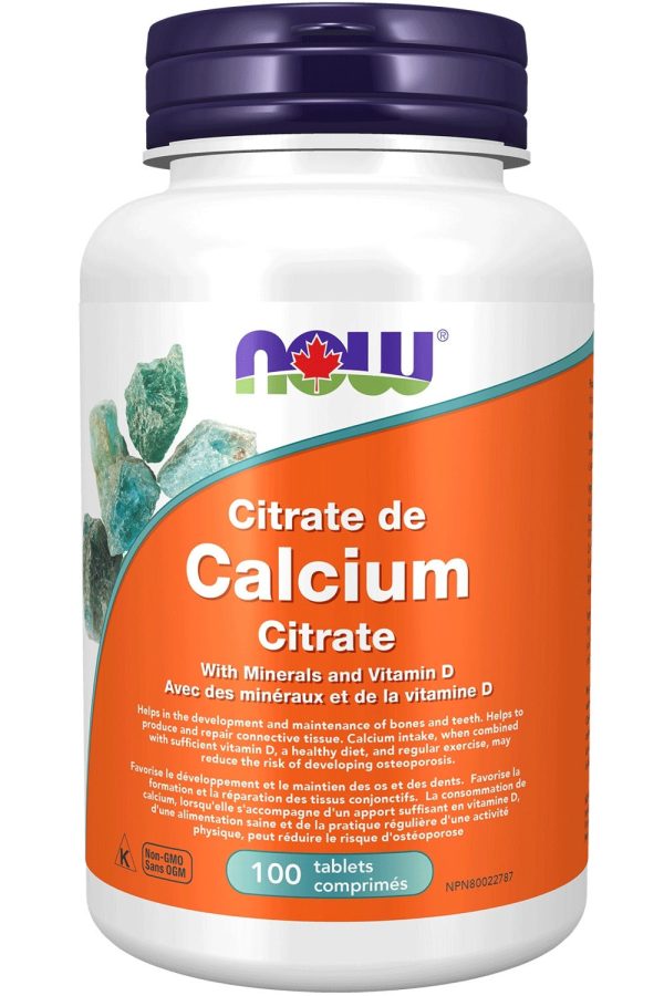 NOW Calcium Citrate with Minerals & Vitamin D (100 tablets) on Sale