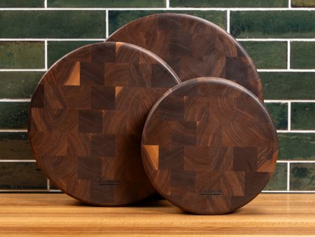 Walnut End Grain Round Butcher Block Discount